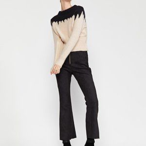 Cynthia Rowley Flared Leg Washable Suede Pants